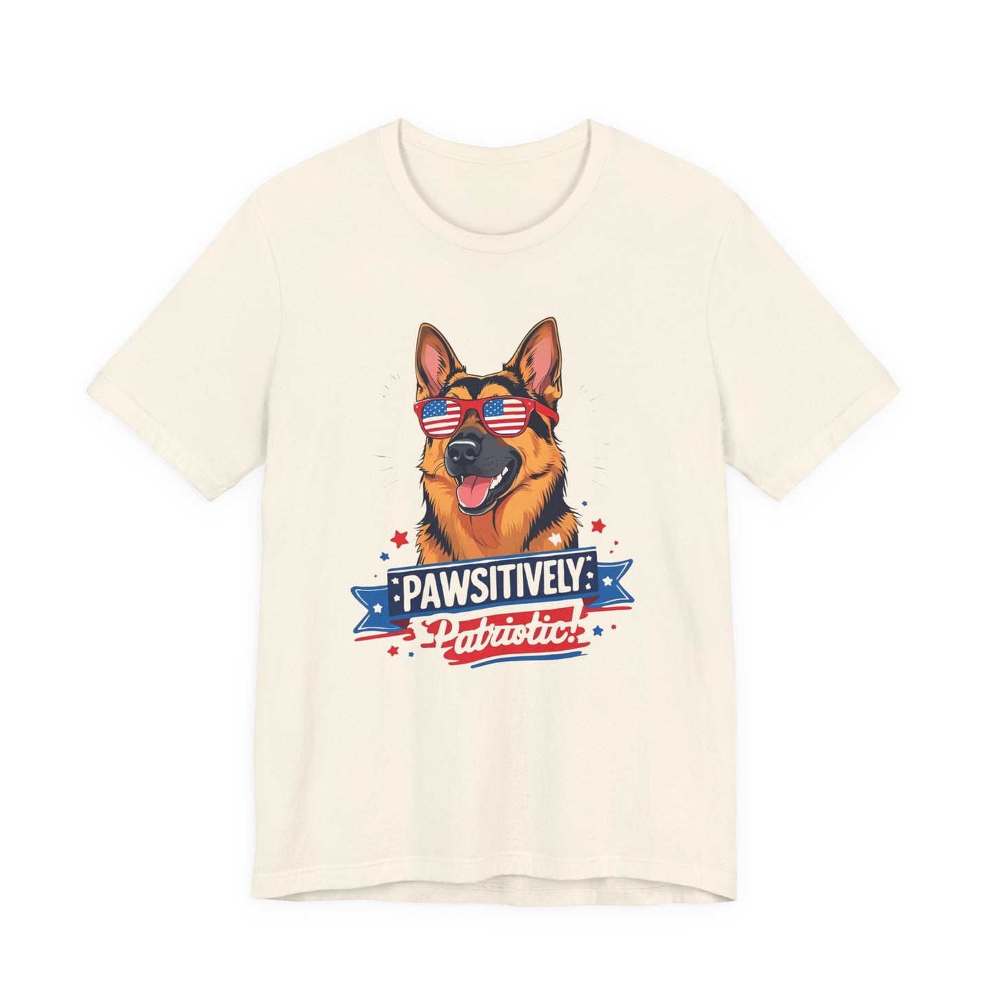 Pawsitively Patriotic German Shepherd Dog Tee, Unisex T-Shirt, Perfect for Summer Celebrations, Pet Lovers Gift, 4th of July Apparel