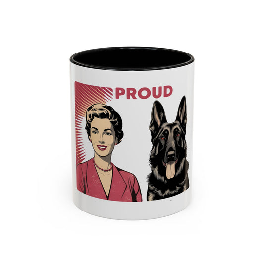 Proud German Shepherd  Retro Mom Ceramic Mug, Dog Lover Gift, Animal Lover Coffee Cup