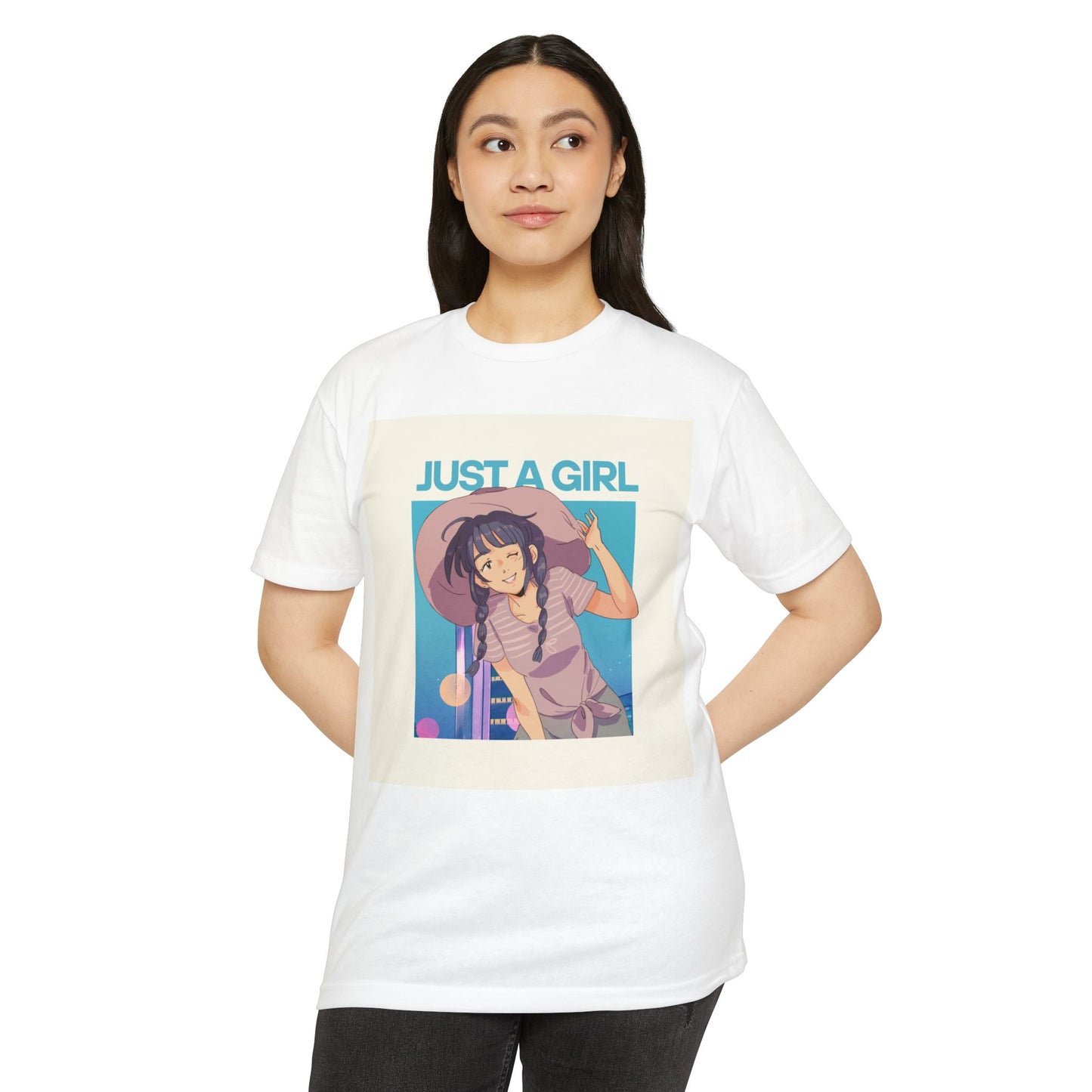 Just A Girl Graphic T-Shirt, Cute Casual Tee for Women, Summer Fashion, Anime Lover Gift, Everyday Wear
