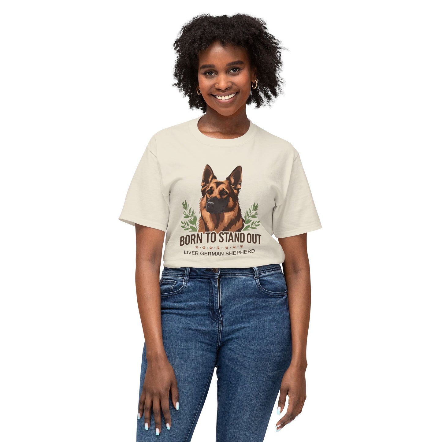 Born to Stand Out Unisex Dog Lover T-Shirt, Liver German Shepherd Shirt, Pet Owner Gift, Animal Lover Apparel, Birthday Gift Idea, Summer Style