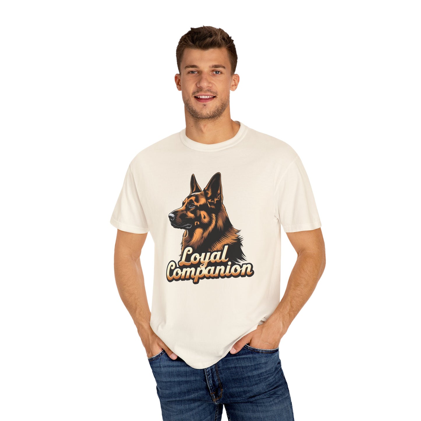 Loyal Companion German Shepherd Lover T-Shirt | Garment-Dyed Unisex Tee for Dog Enthusiasts, Dog Lovers, Gift for Dog Owners, Casual Wear