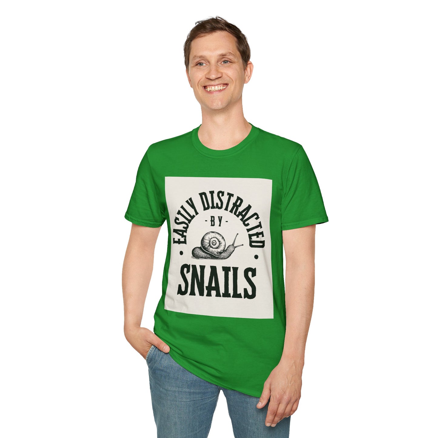 Easily Distracted by Snails Vintage T-Shirt, Funny Snail Tee, Gift for Nature Lovers, Humorous Graphic Shirt, Cute Casual Wear