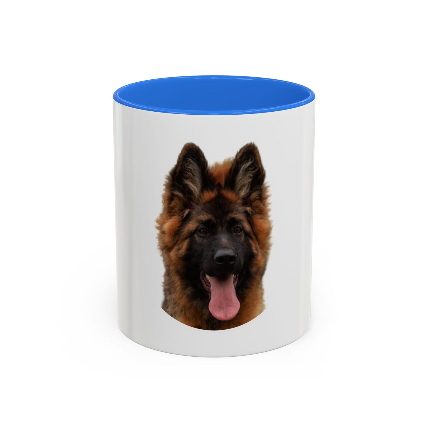 Dog Lover Mug With a Beautiful Long Coat German Shepherd Puppy Leaving Tongue Out