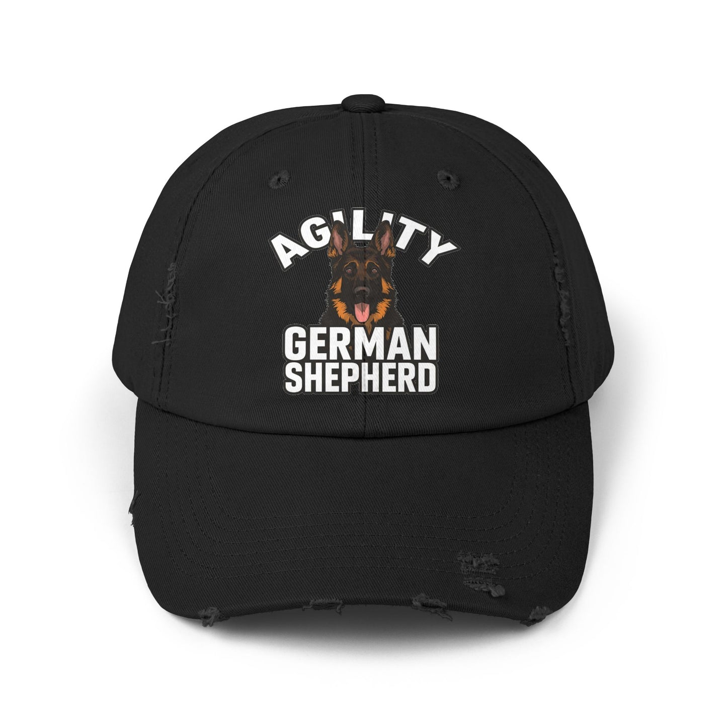 German Shepherd Agility Cap, Distressed Unisex Baseball Hat, Dog Lover Gift, Pet Training Accessory, Outdoor Sports Apparel