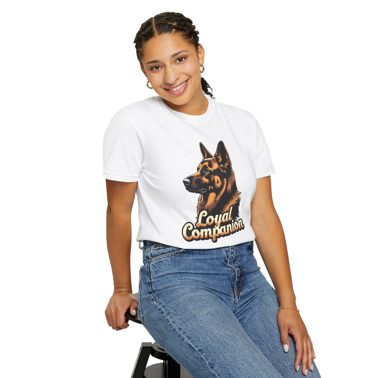 Loyal Companion German Shepherd Lover T-Shirt | Garment-Dyed Unisex Tee for Dog Enthusiasts, Dog Lovers, Gift for Dog Owners, Casual Wear