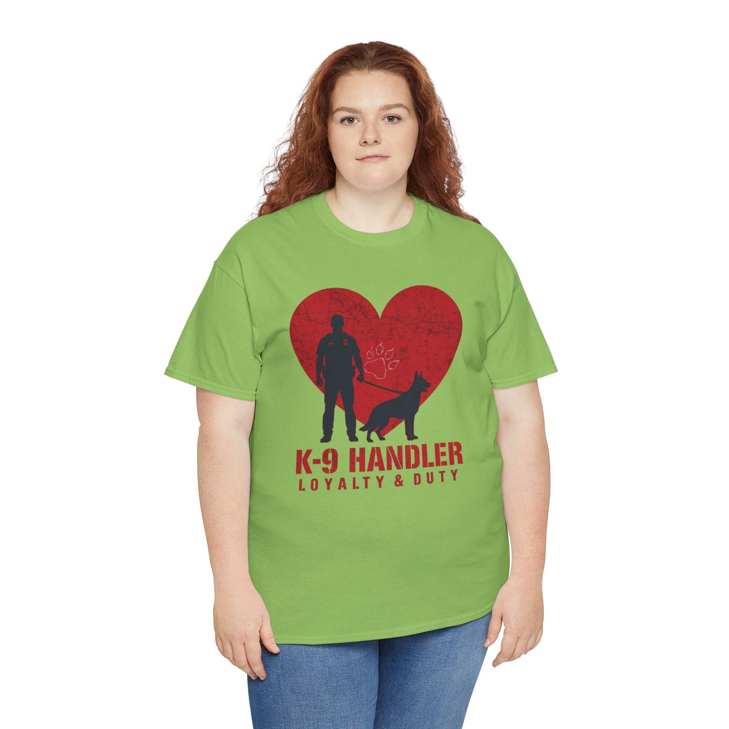K-9 Handler Heavy Cotton Tee - Loyalty & Duty Shirt, Dog Lover Gift