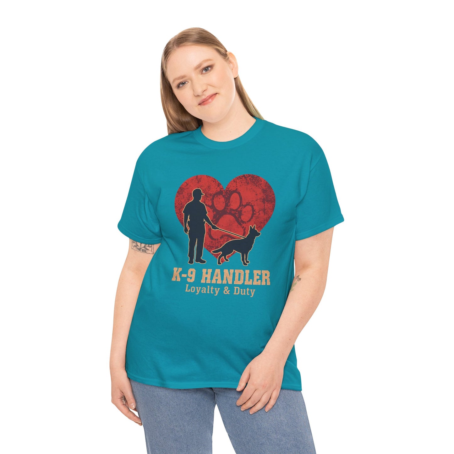 K-9 Handler Heart Tee - Loyalty & Duty, Dog Lover Gift, Pet Owner Apparel