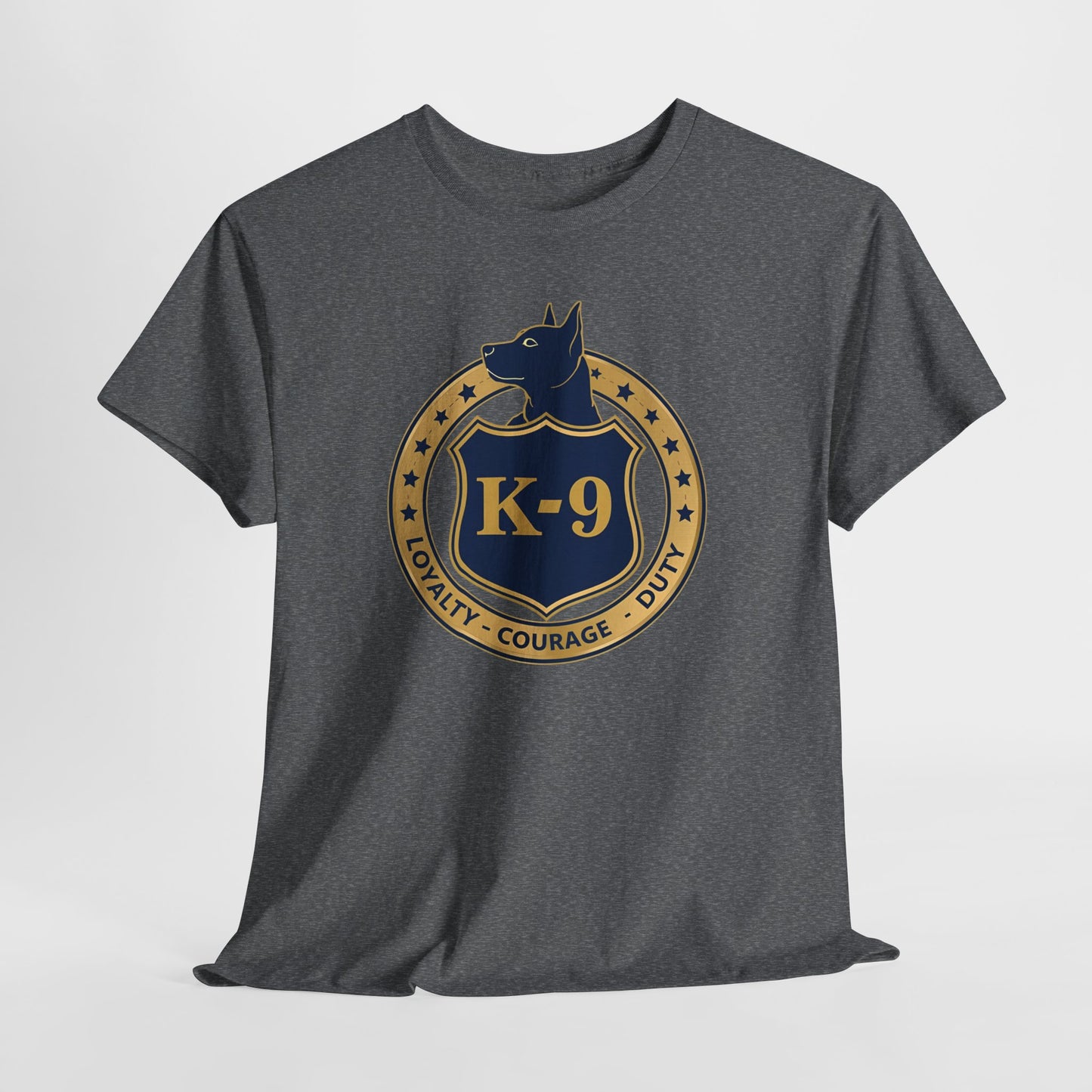 K-9 Police Unisex Heavy Cotton Tee - Loyalty Courage Duty | Dog Lover Gift, Law Enforcement Apparel, Dog Training Shirt