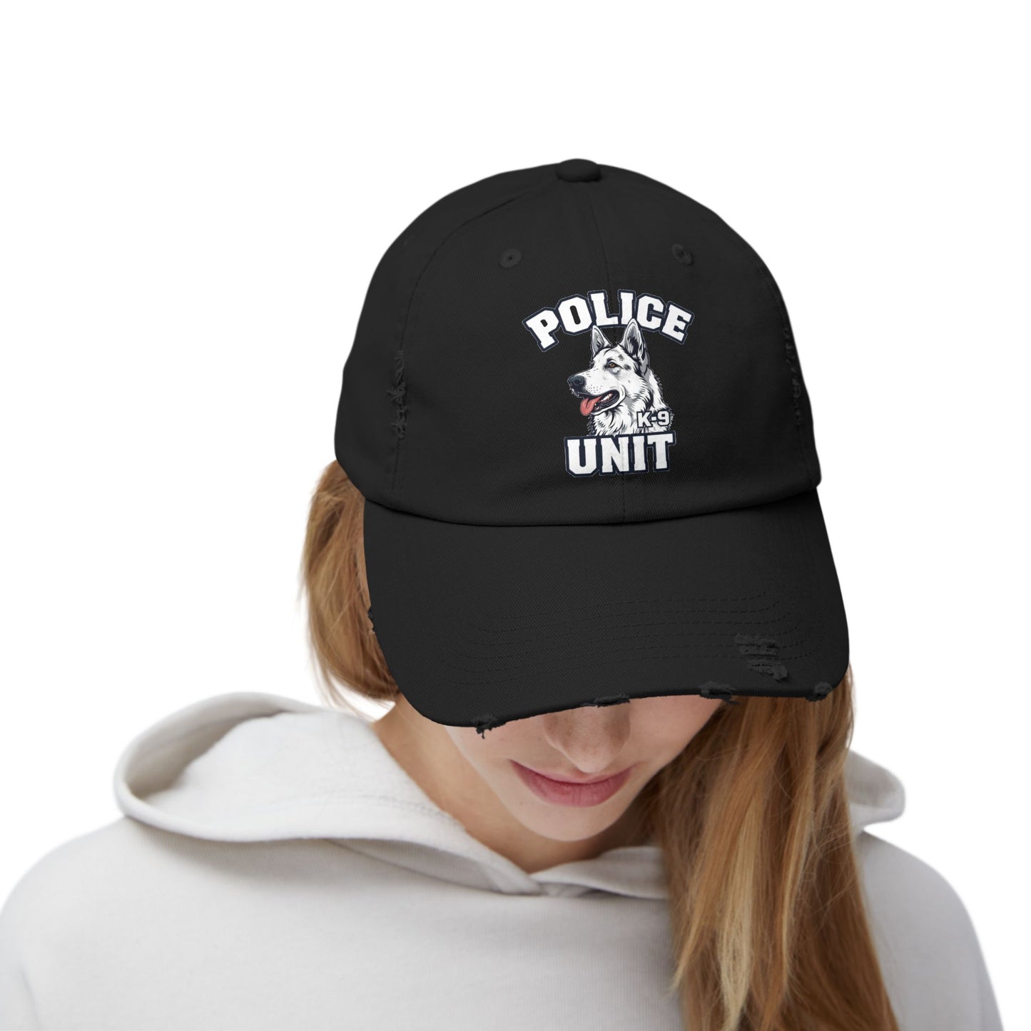 German Shepherd K-9 Police Unit Distressed Cap | Unisex Vintage Hat for Dog Lovers & Police Supporters
