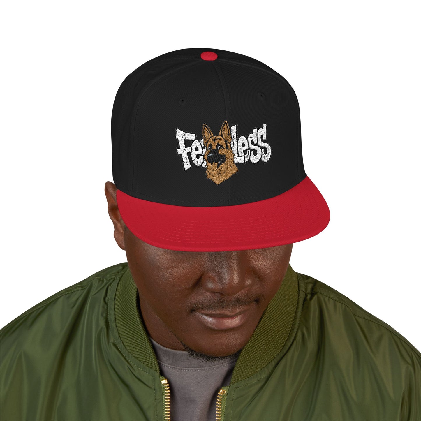 German Shepherd Embroidered Snapback Hat - Fearless