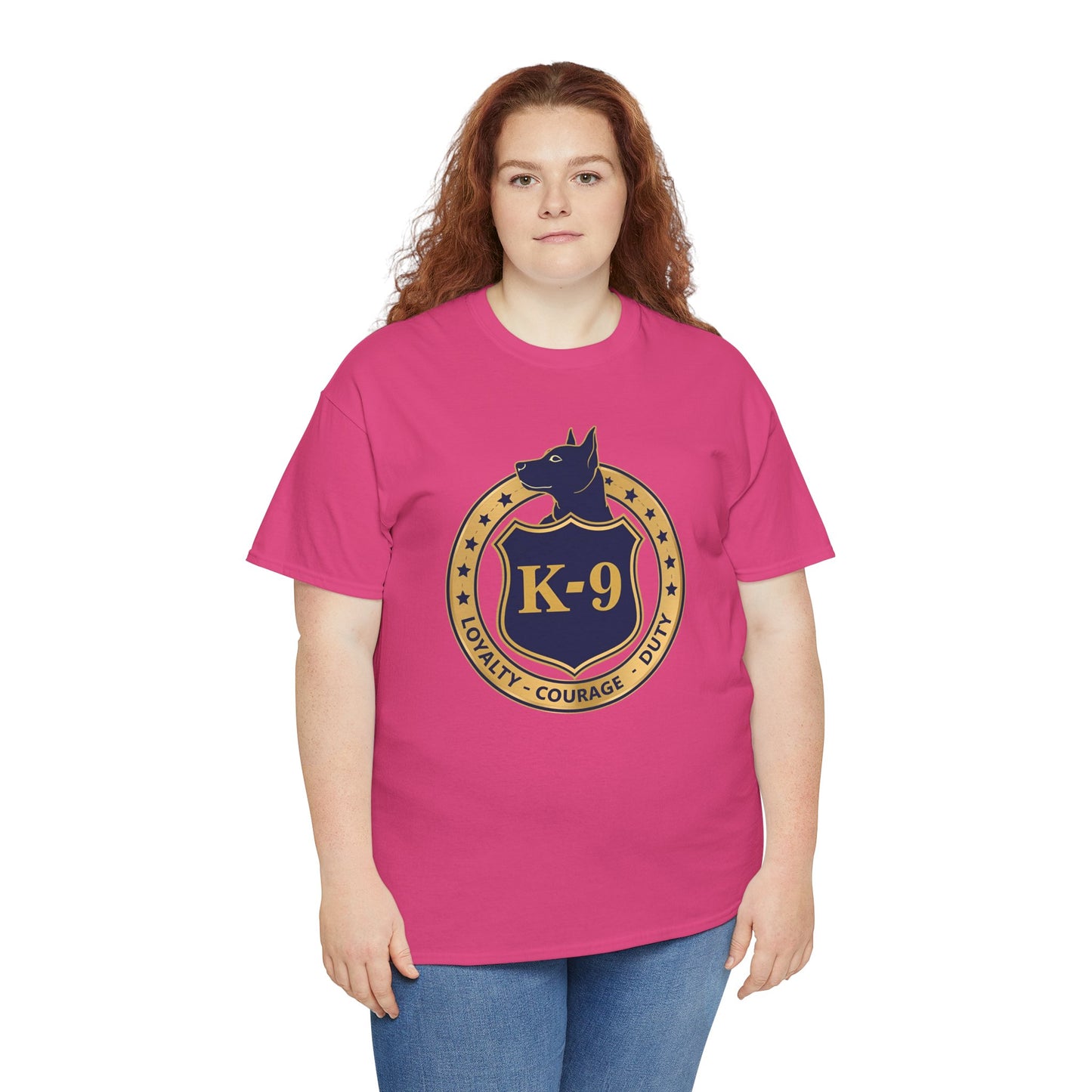 K-9 Police Unisex Heavy Cotton Tee - Loyalty Courage Duty | Dog Lover Gift, Law Enforcement Apparel, Dog Training Shirt