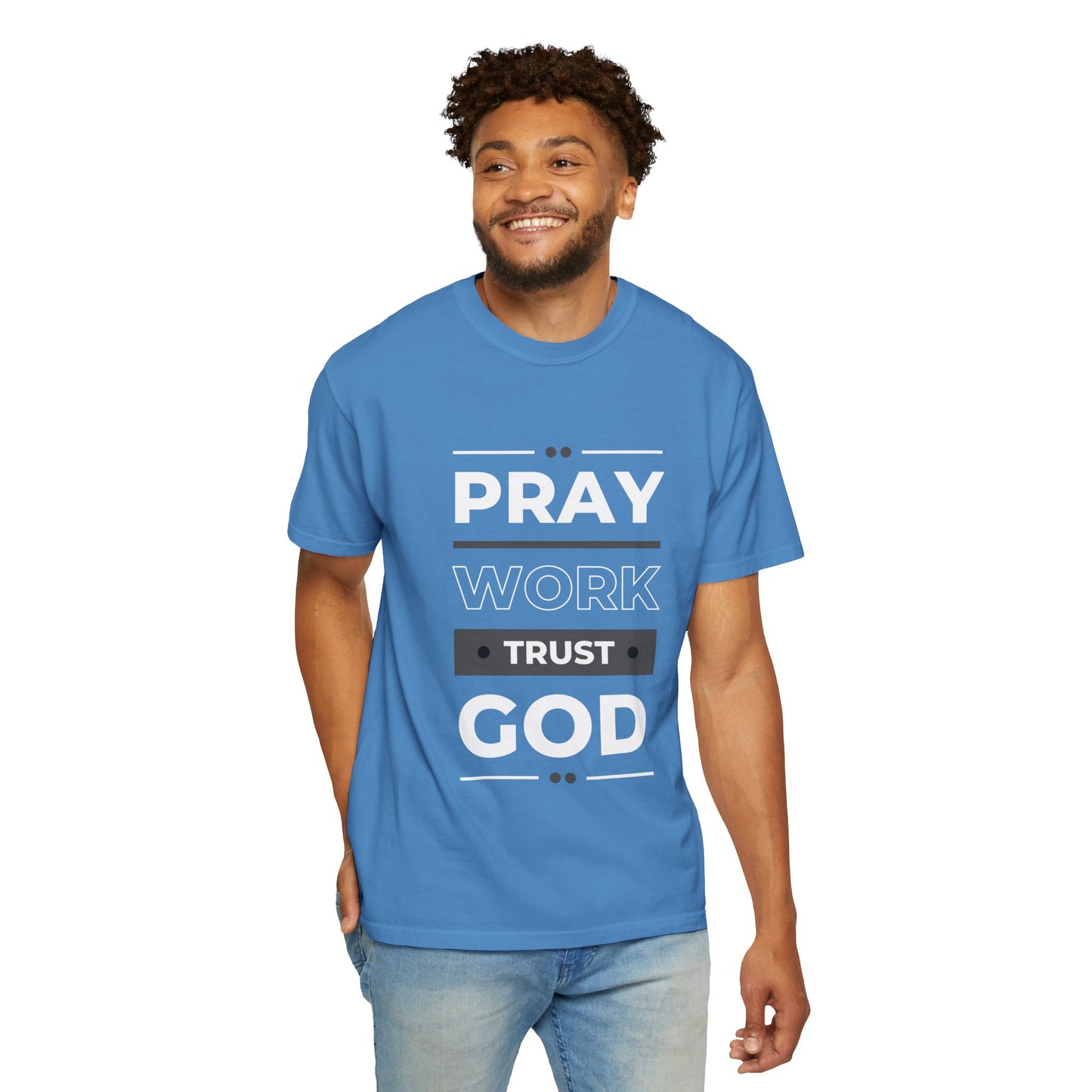 Faith-Inspired Garment-Dyed T-shirt, Inspirational Tee, God Trust Shirt, Religious Apparel, Motivational Gift, Unisex Fashion