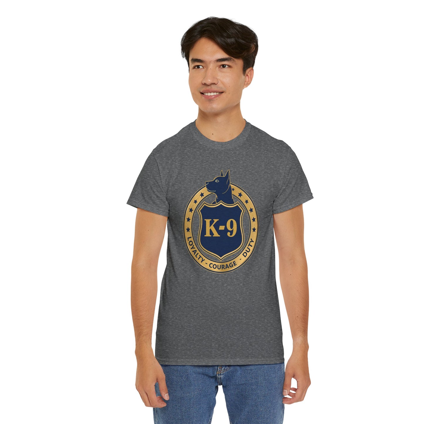 K-9 Police Unisex Heavy Cotton Tee - Loyalty Courage Duty | Dog Lover Gift, Law Enforcement Apparel, Dog Training Shirt