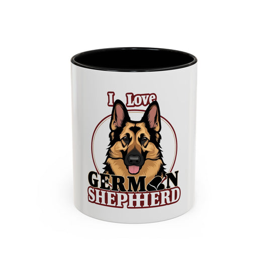 I Love German Shepherd Accent Coffee Mug - Perfect Gift for Dog Lovers, Pet Enthusiasts, Birthday, Home Decor