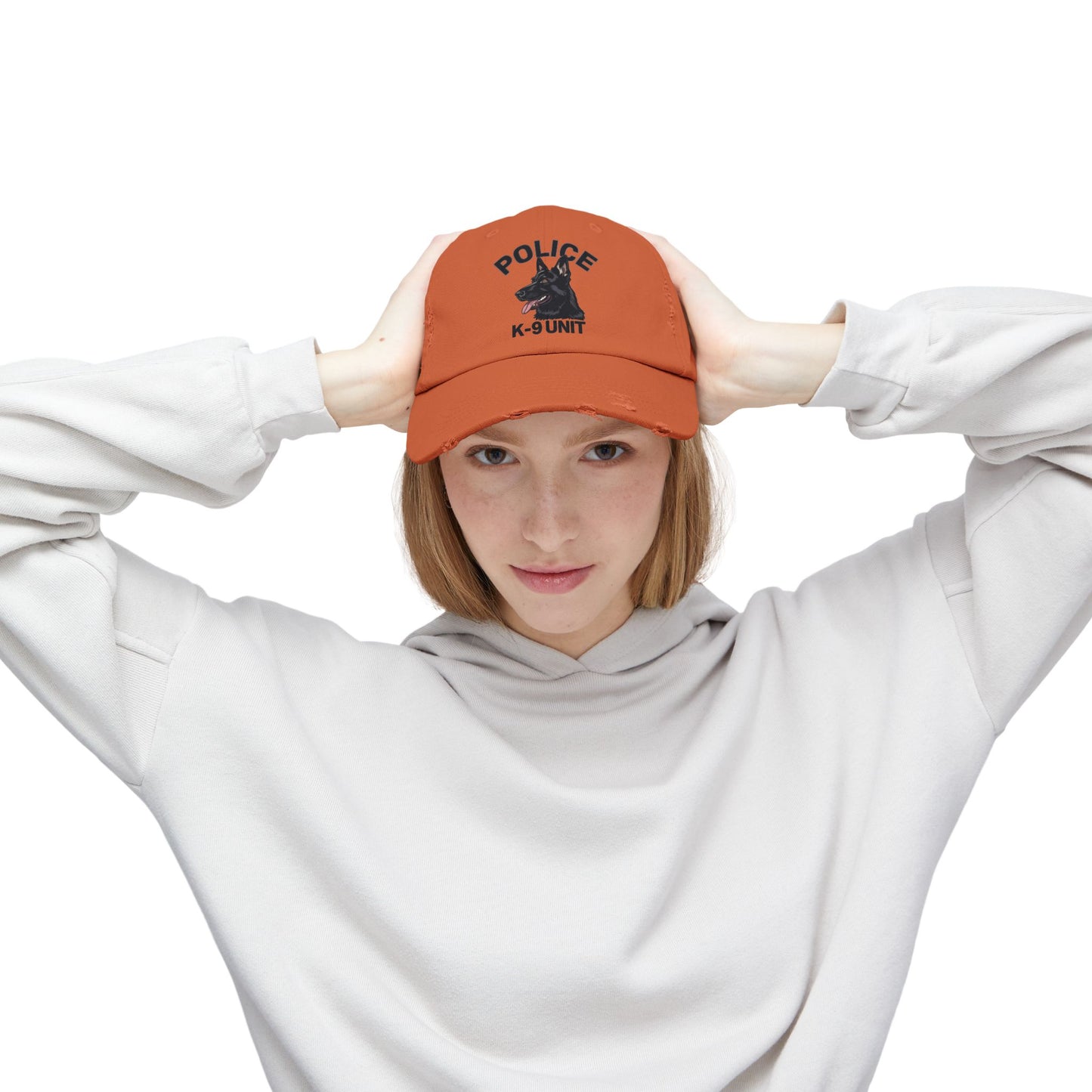 K-9 Unit Police Hat Featuring German Shepherd | Stylish Unisex Distressed Cap | Dog Lover Gift