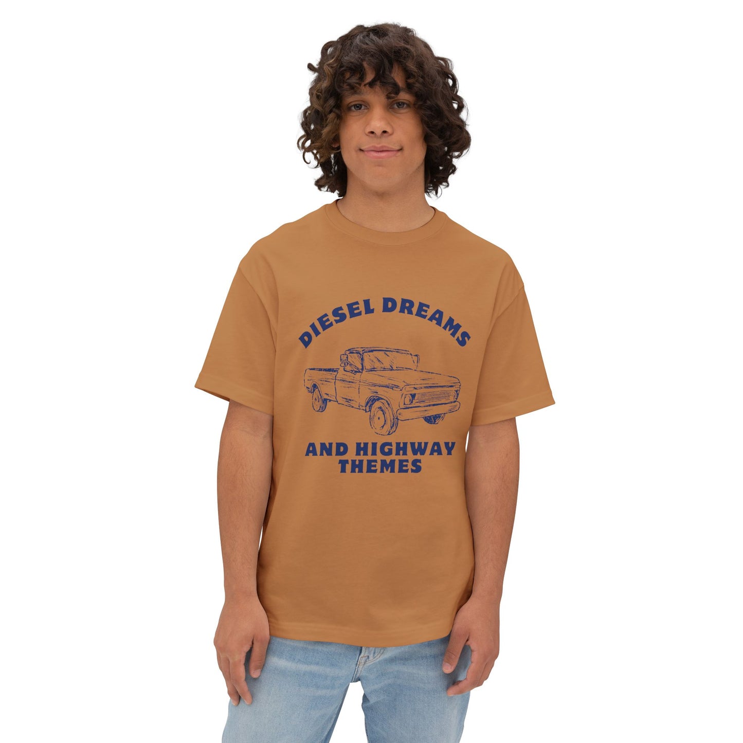 Diesel Dreams Boxy Tee - Unisex Oversized Graphic Shirt for Truck Lovers, Casual Wear, Gift for Him/Her, Summer Comfort, Road Trip Apparel