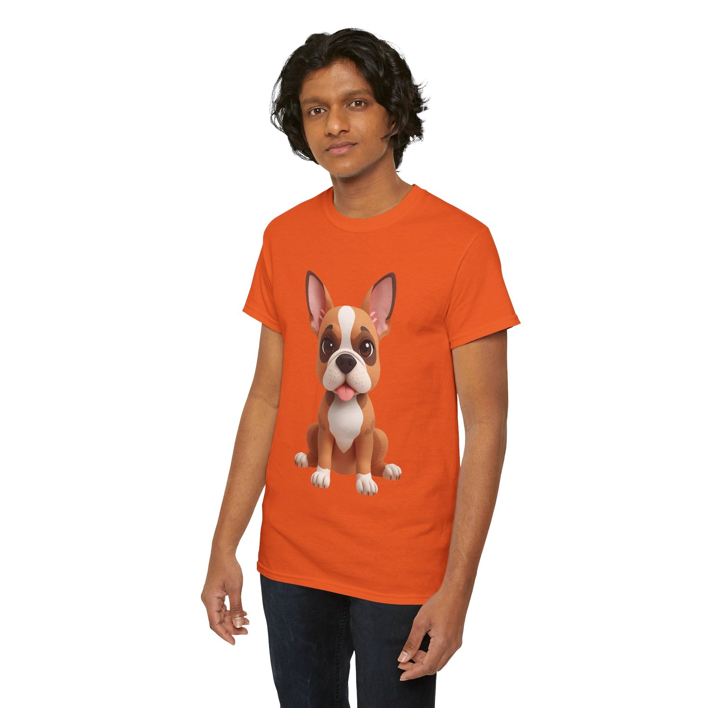 Cute 3D French Bulldog T-Shirt Unisex Heavy Cotton Tee, Dog Lover Gift