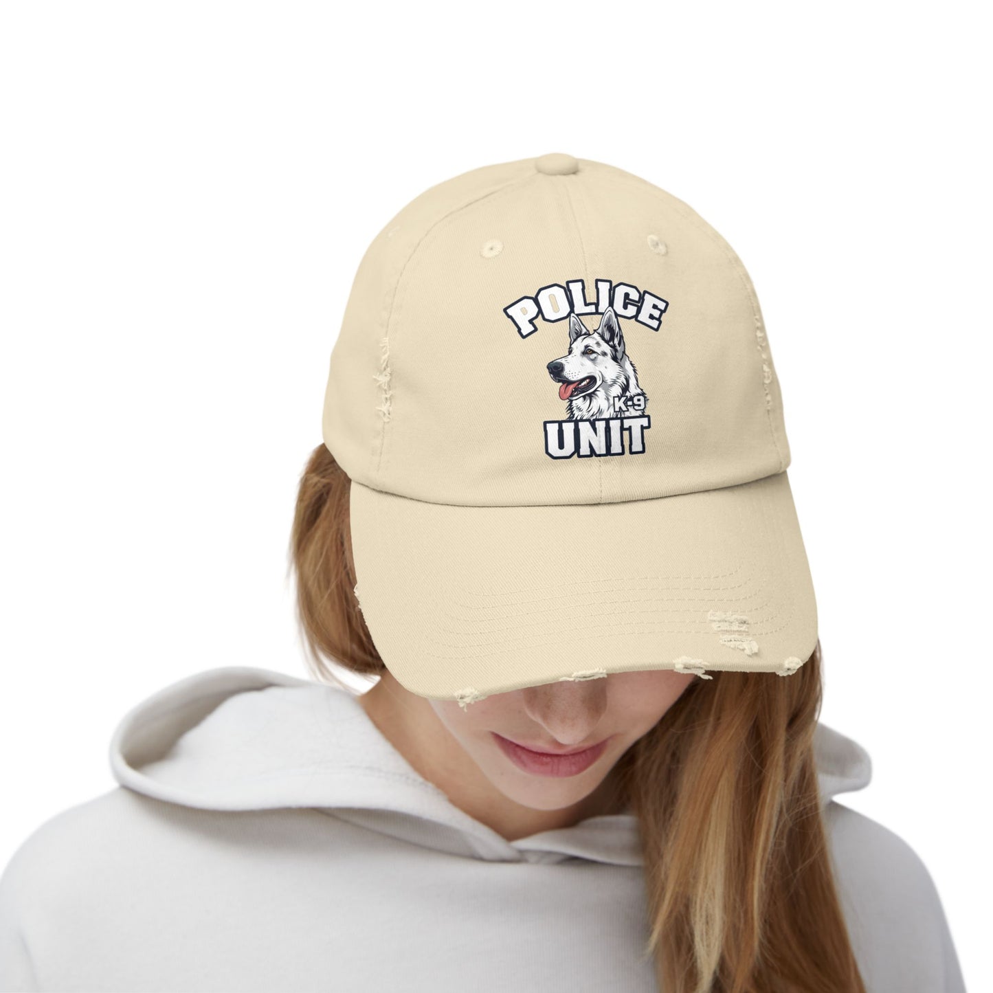 German Shepherd K-9 Police Unit Distressed Cap | Unisex Vintage Hat for Dog Lovers & Police Supporters