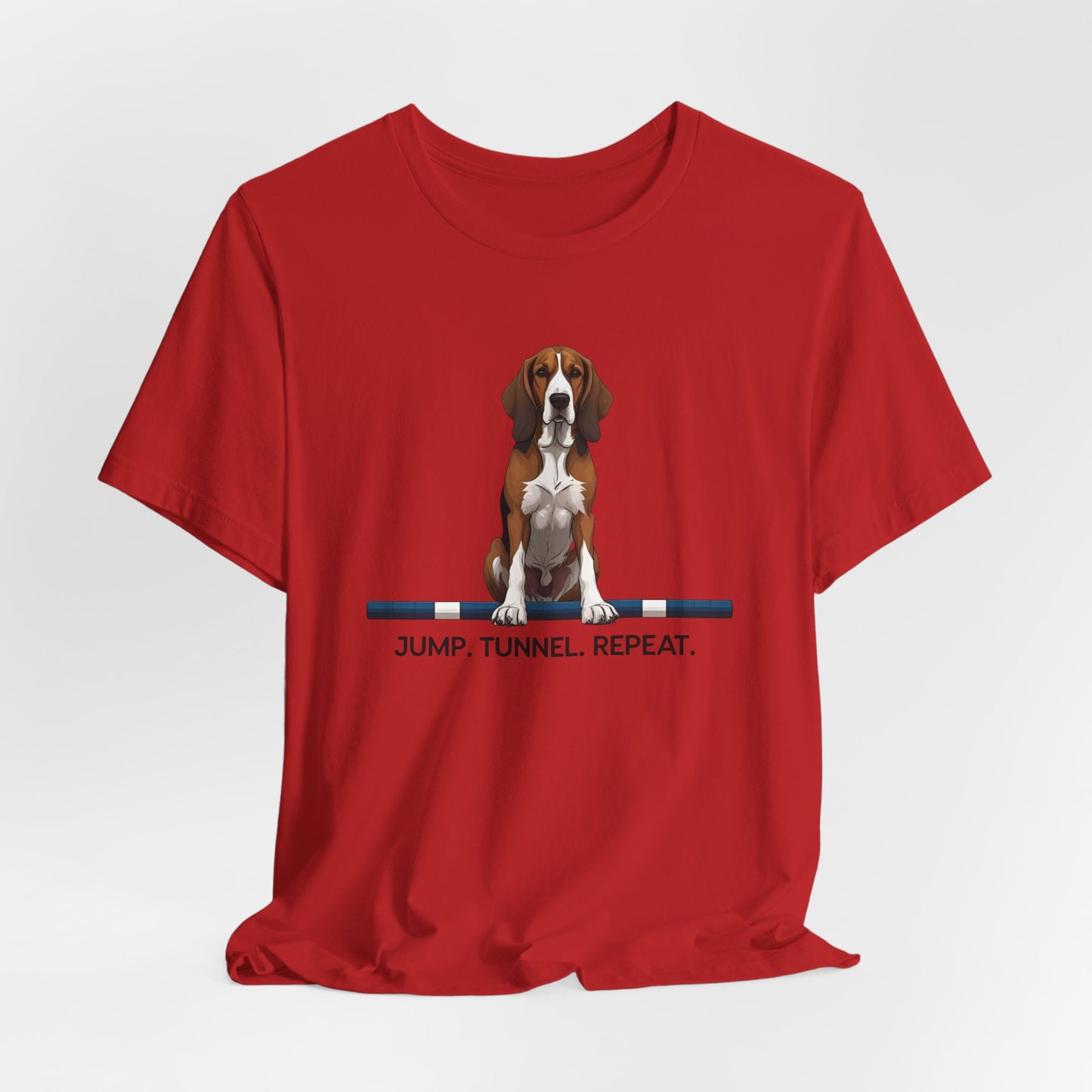 Dog Agility Tee, Fun Pet Lover Shirt, Jump Tunnel Repeat T-Shirt, Dog Enthusiast Apparel, Gift for Dog Owners