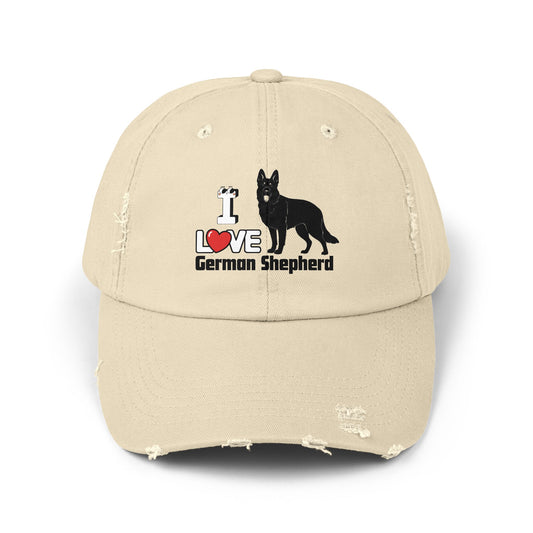 I Love German Shepherd Distressed Cap - Dog Lovers Gift