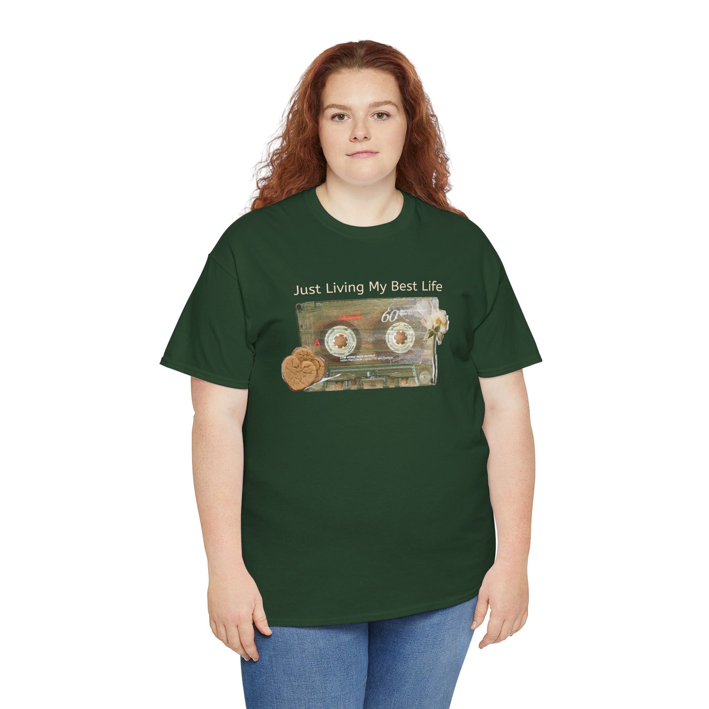 Just Living My Best Life Tee, Vintage Cassette T-Shirt, Casual Wear, Gift for Friends, Music Lover's Apparel