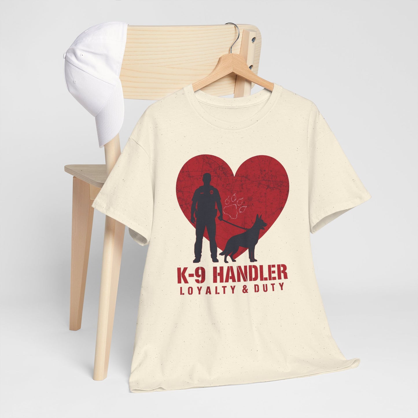 K-9 Handler Heavy Cotton Tee - Loyalty & Duty Shirt, Dog Lover Gift