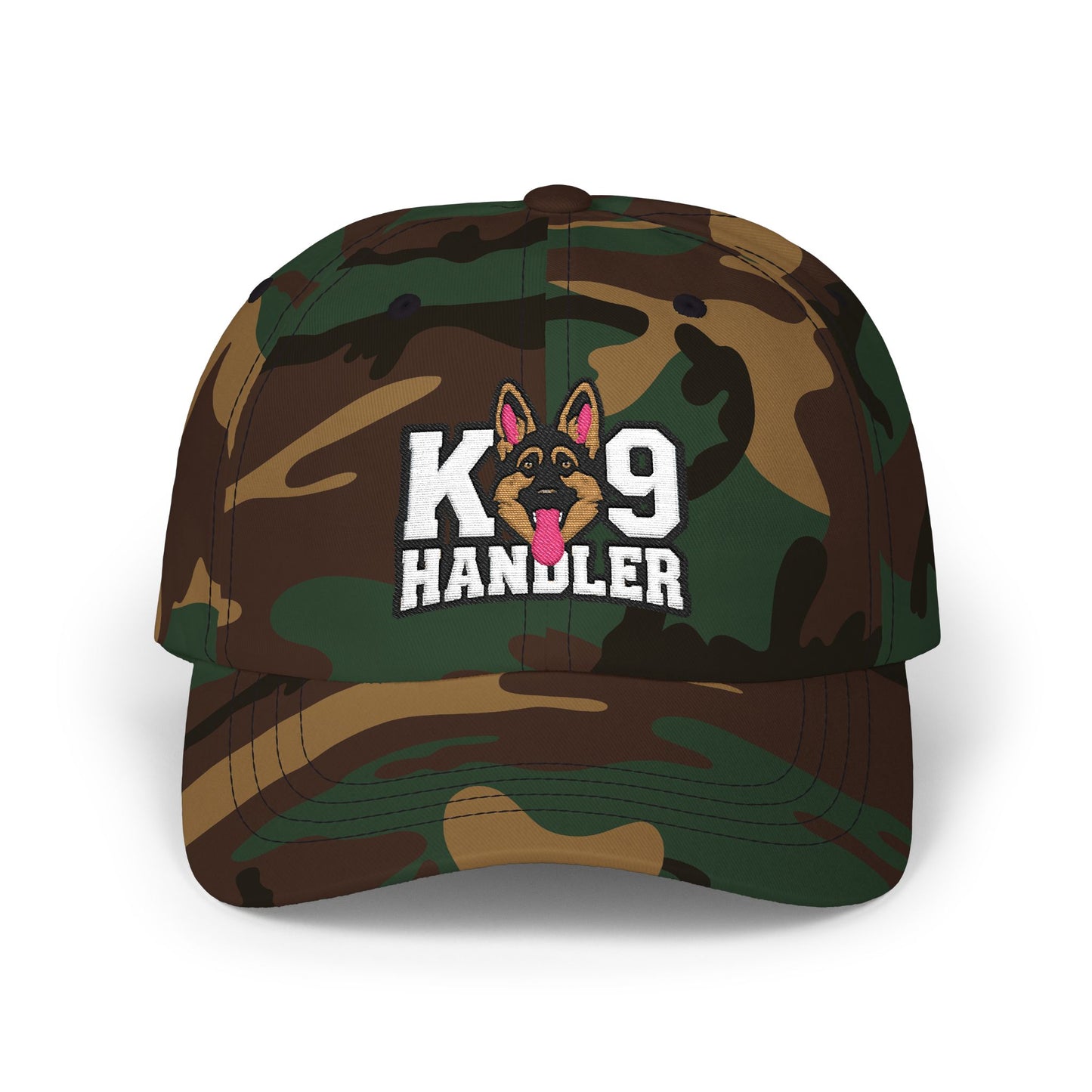 K9 Handler Classic Embroidered Dad Cap Featuring German Shepherd – Perfect Gift for Dog Lovers, Adjustable Hat for Outdoor Adventures