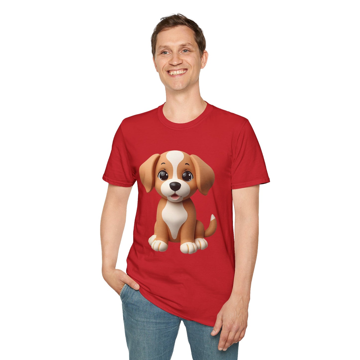 Adorable Puppy 3D Graphic T-Shirt for Dog Lovers, Cute Pet Shirt