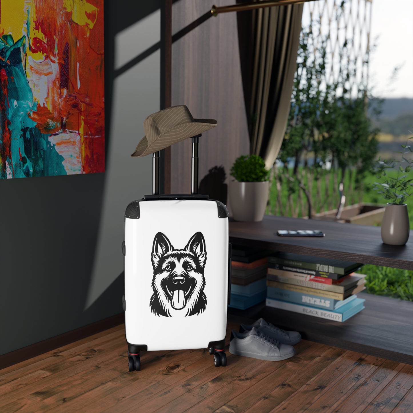 Dog Lover's Rolling Suitcase with German Shepherd Design