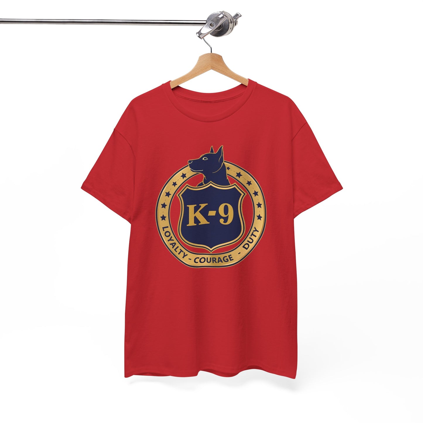 K-9 Police Unisex Heavy Cotton Tee - Loyalty Courage Duty | Dog Lover Gift, Law Enforcement Apparel, Dog Training Shirt