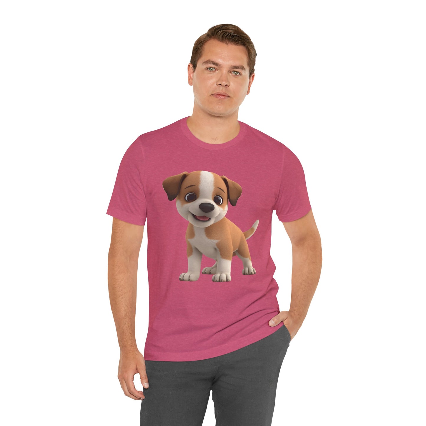 Cute Dog 3D Graphic Tee, Fun Animal Shirt, Dog Lover Gift, Playful Fashion Statement
