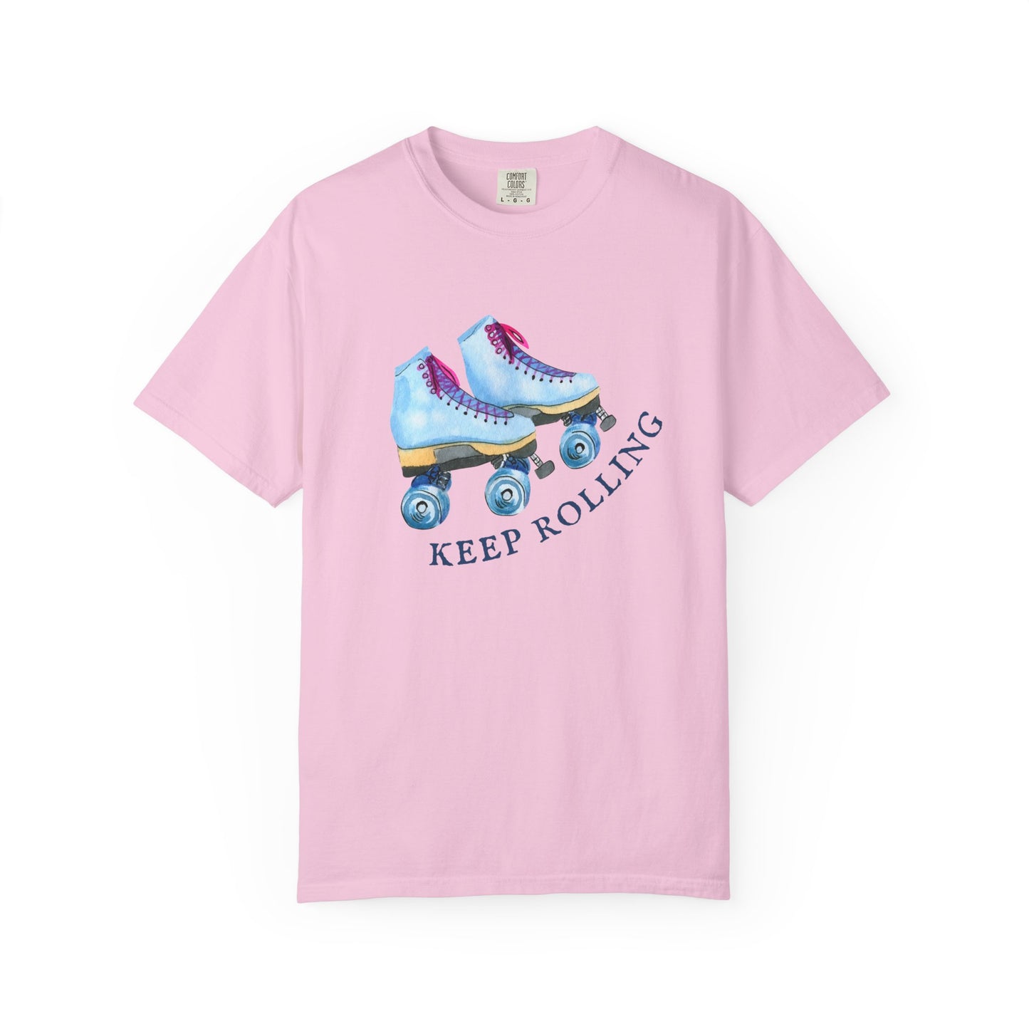 Keep Rolling Retro Roller Skates Tee, Vintage Skate T-shirt, Unisex Garment-Dyed Shirt, Fun Gift for Skating Lovers, Summer Apparel