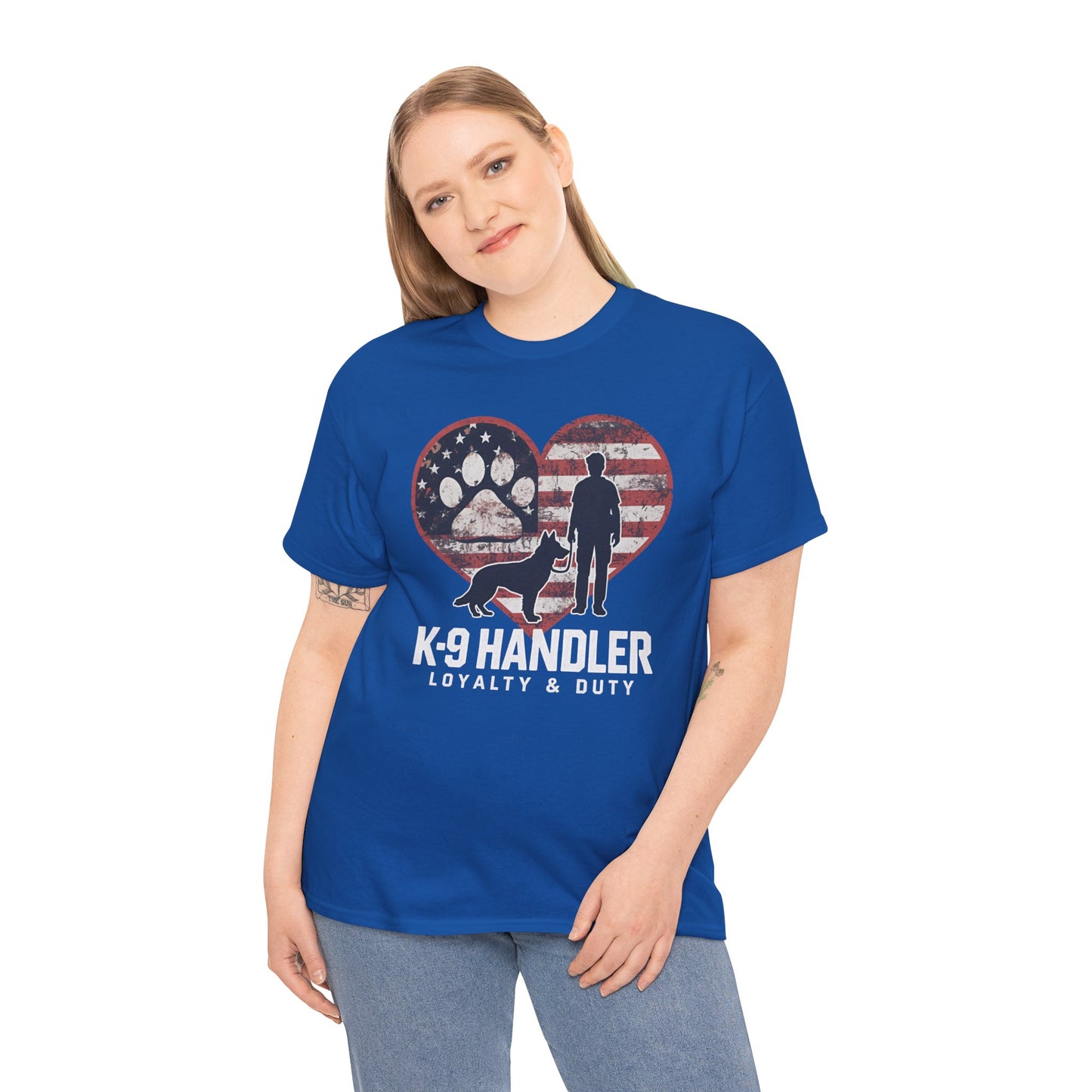 K-9 Handler Heart Tee | Loyalty & Duty T-Shirt | Dog Lover Gift, Police Support Shirt