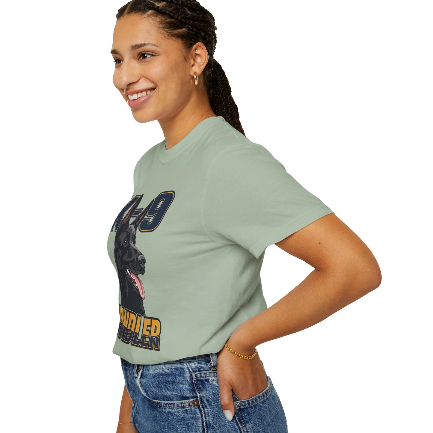 Black German Shepherd K-9 Handler T-Shirt, Garment-Dyed Unisex Tee for Dog Lovers