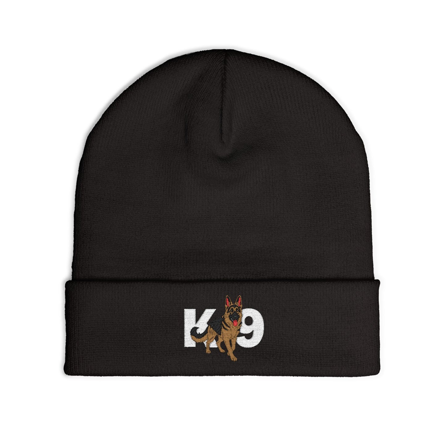K9 Embroidered Knit Beanie Featuring a German Shepherd Design | Cozy Pet Lover Hat