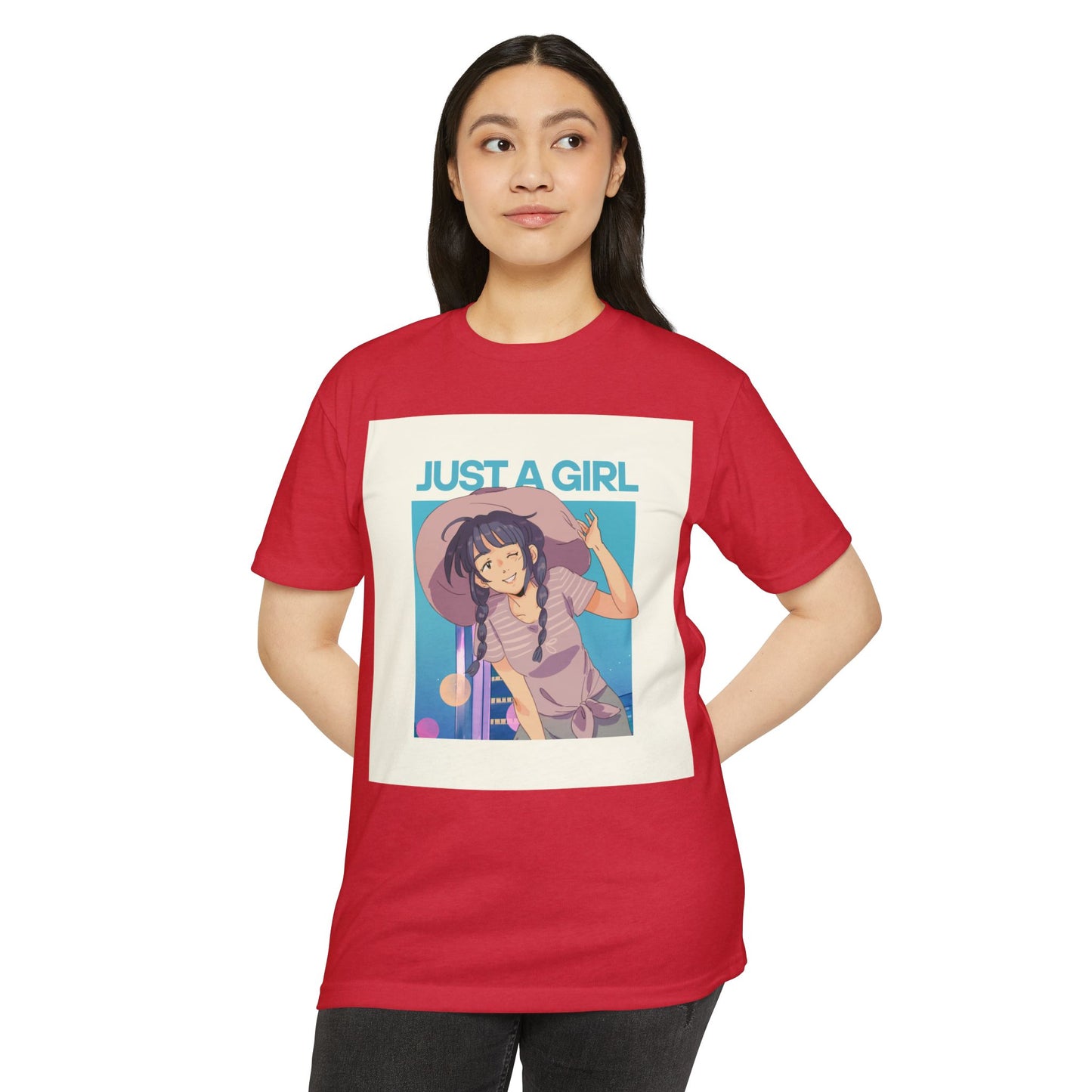 Just A Girl Graphic T-Shirt, Cute Casual Tee for Women, Summer Fashion, Anime Lover Gift, Everyday Wear