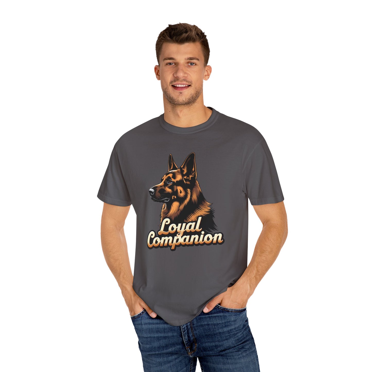 Loyal Companion German Shepherd Lover T-Shirt | Garment-Dyed Unisex Tee for Dog Enthusiasts, Dog Lovers, Gift for Dog Owners, Casual Wear