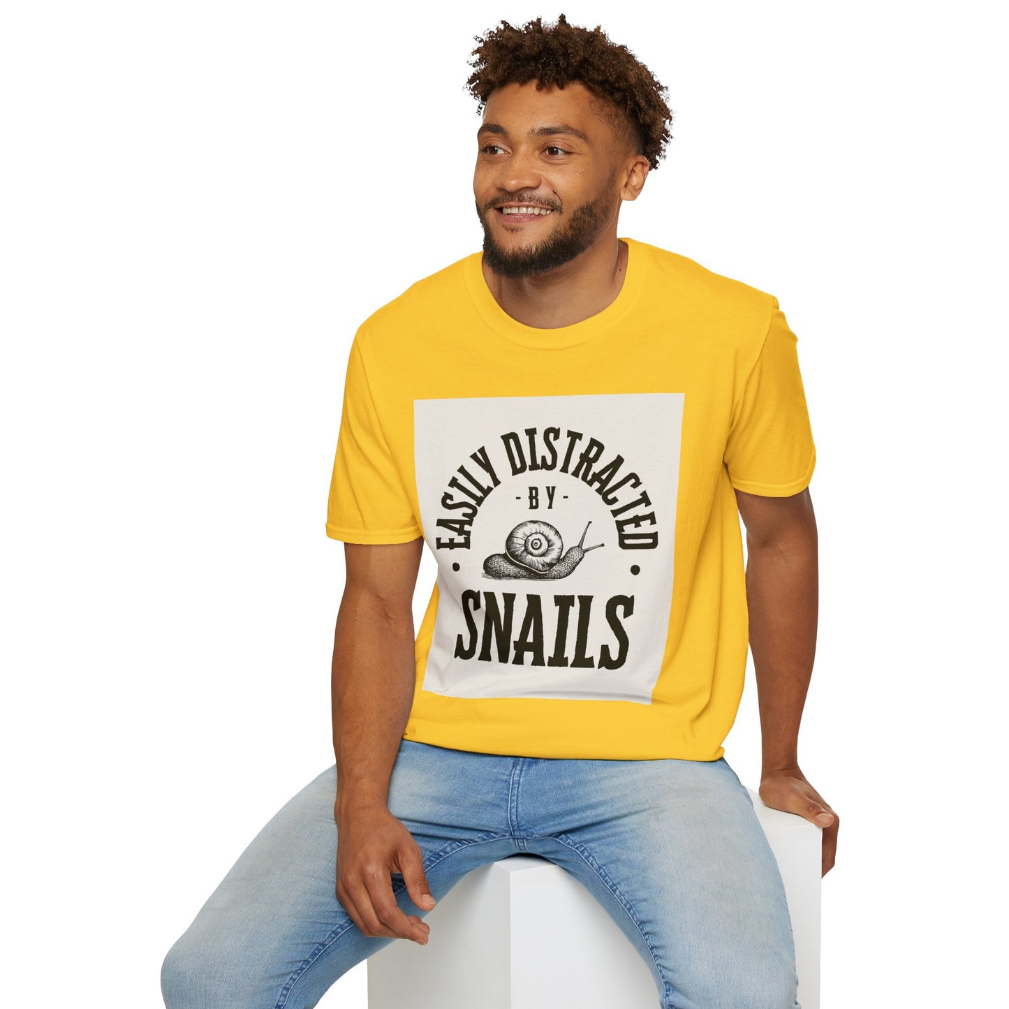 Easily Distracted by Snails Vintage T-Shirt, Funny Snail Tee, Gift for Nature Lovers, Humorous Graphic Shirt, Cute Casual Wear