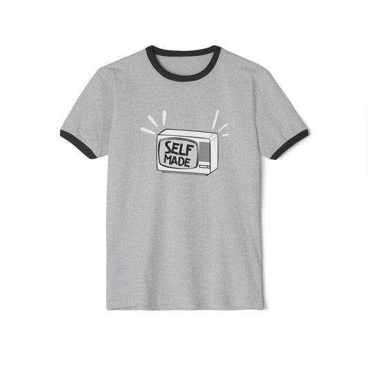 Self Made Unisex Cotton Ringer T-Shirt | Vintage Style Tee, Motivational Gift, Casual Wear, Entrepreneurship Shirt, Everyday Comfort