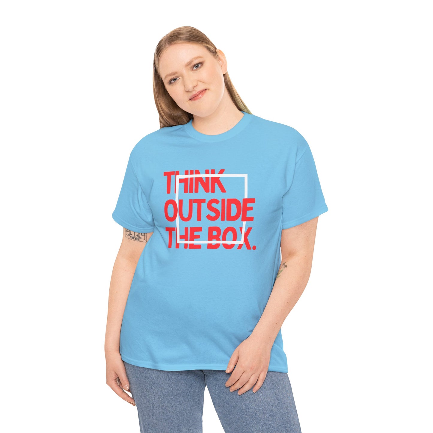 Creative Thinking Unisex Cotton Tee - Thin Out of Box, Inspirational Shirt, Motivational Gifts, Trendy Top for All Occasions, Perfect for Dreamers