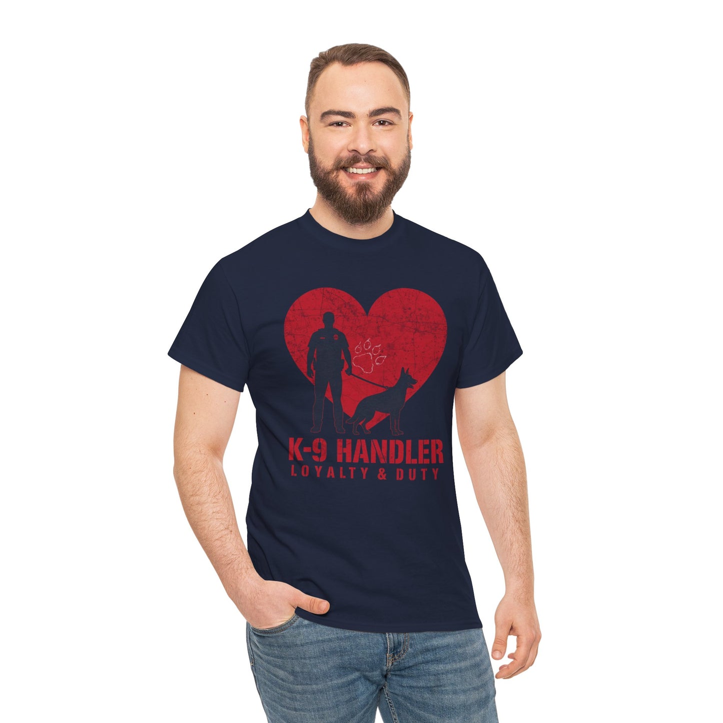 K-9 Handler Heavy Cotton Tee - Loyalty & Duty Shirt, Dog Lover Gift