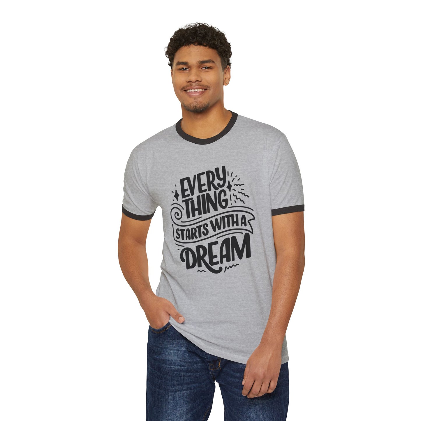 Inspirational Dream T-Shirt - Everything Starts With a Dream, Unisex Cotton Tee for Motivation, Gift for Dreamers, Positive Quote Tee