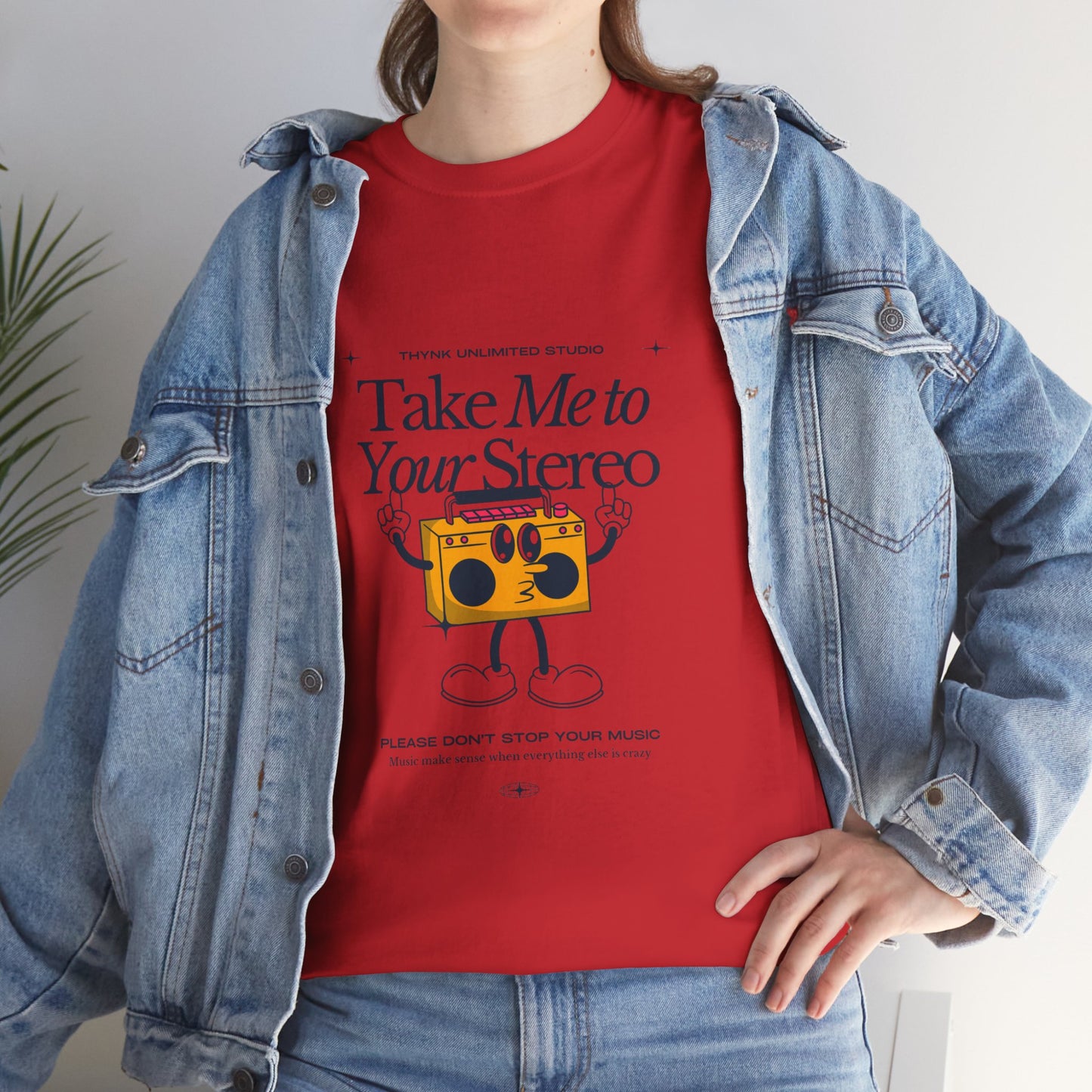 Retro Music Lover Tee - Take Me To Your Stereo, Vintage Style Shirt, Graphic T-Shirt, Unisex Cotton Top, Perfect Gift for Musicians, Summer Outfit