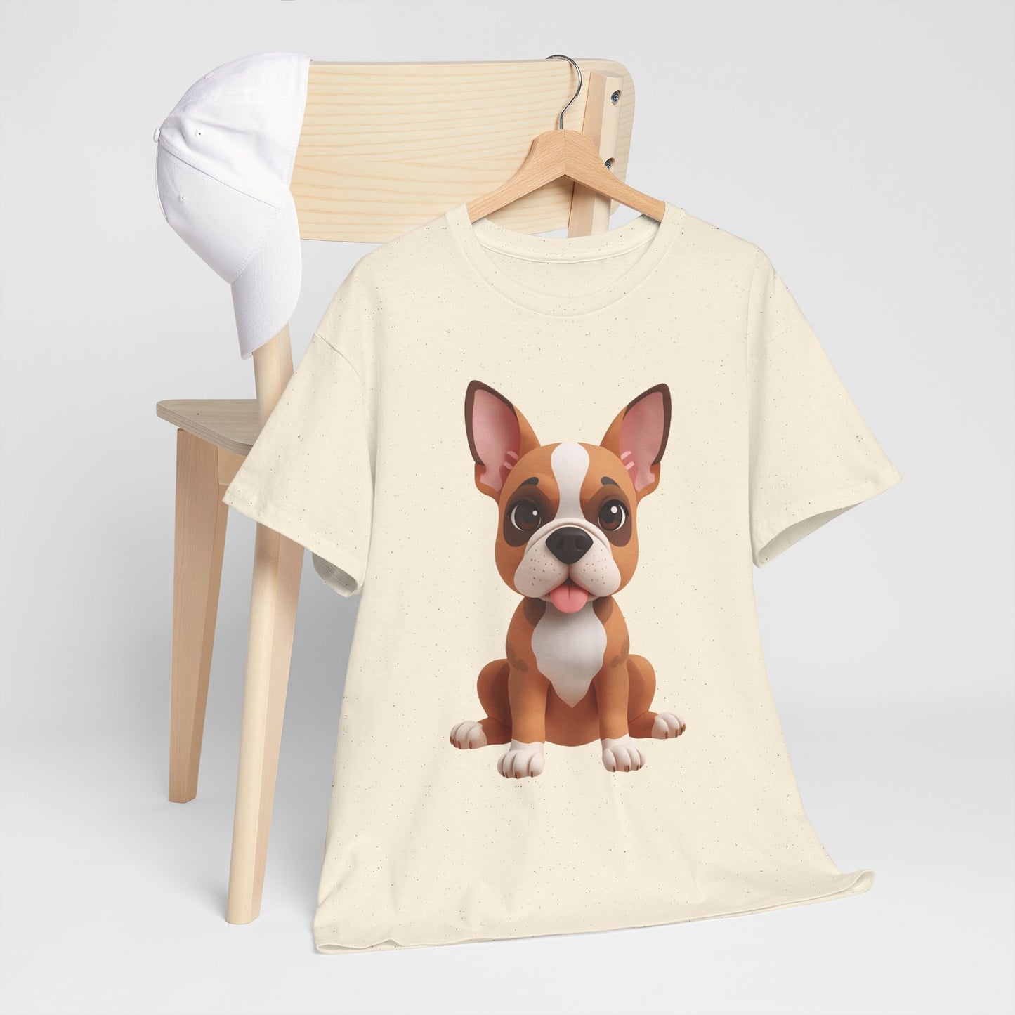 Cute 3D French Bulldog T-Shirt Unisex Heavy Cotton Tee, Dog Lover Gift