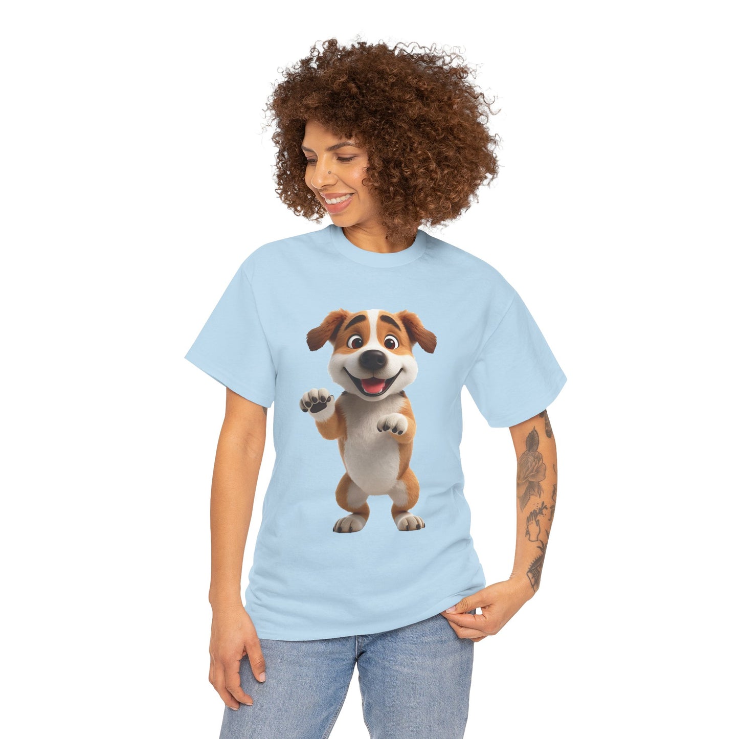 Cute Dog 3D Graphic Tee, Unisex Heavy Cotton T-Shirt, Dog Lover Gift, Fun Casual Wear