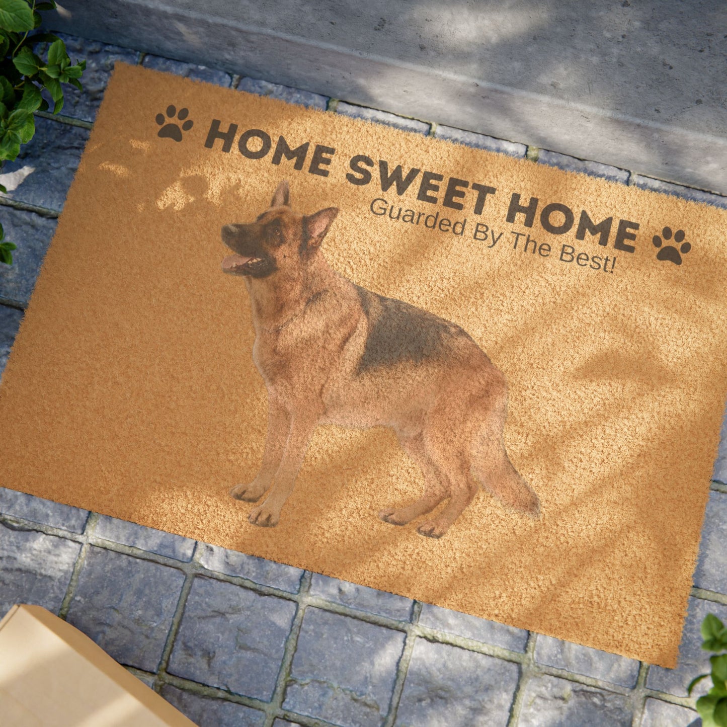 Personalized German Shepherd Doormat - "Home Sweet Home, Guarded By The Best!"