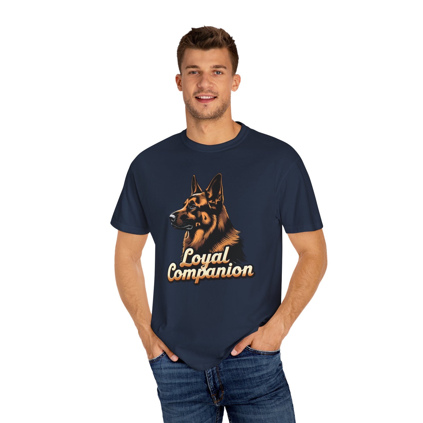 Loyal Companion German Shepherd Lover T-Shirt | Garment-Dyed Unisex Tee for Dog Enthusiasts, Dog Lovers, Gift for Dog Owners, Casual Wear