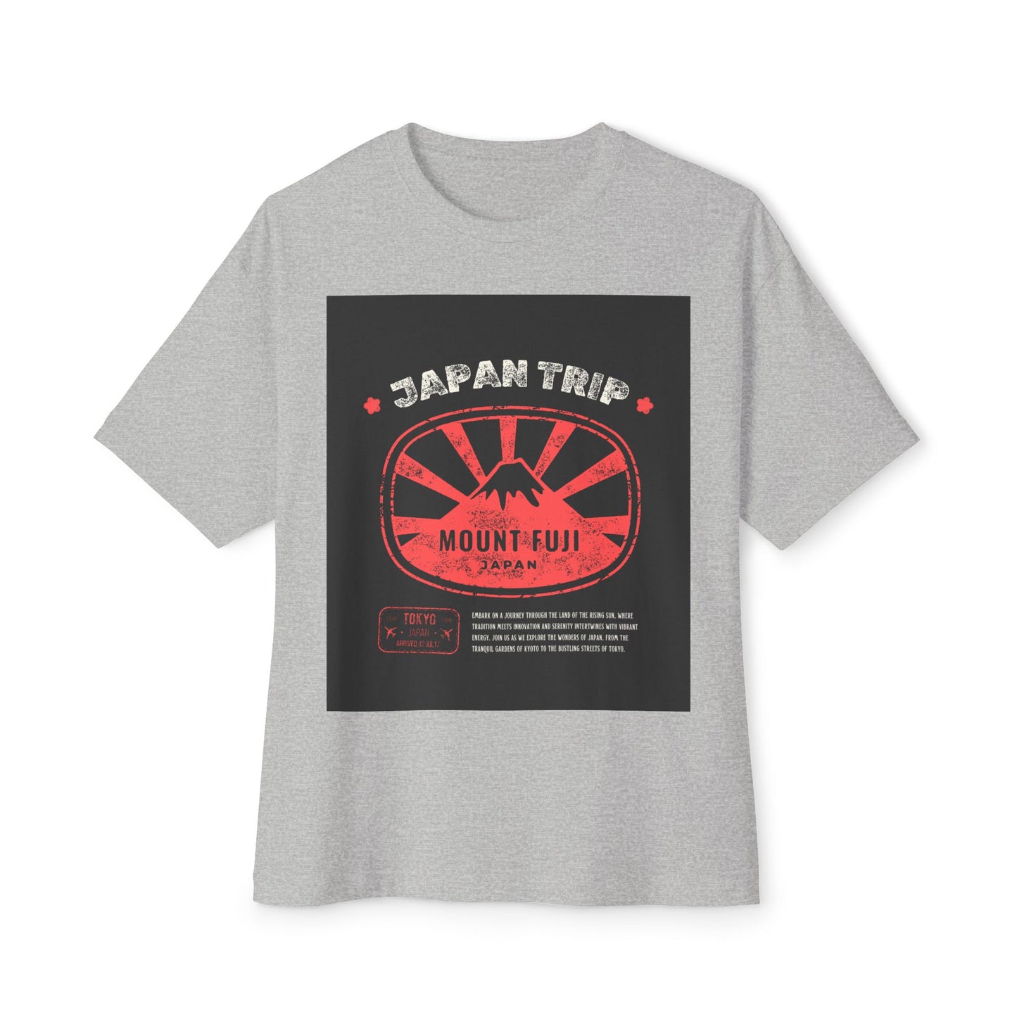 Japan Trip Oversized Tee, Travel Shirt, Unisex Graphic Tee, Mount Fuji Apparel, Casual Summer Top, Vacation Wear, Gift for Travelers