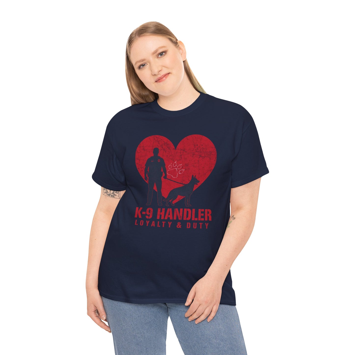 K-9 Handler Heavy Cotton Tee - Loyalty & Duty Shirt, Dog Lover Gift