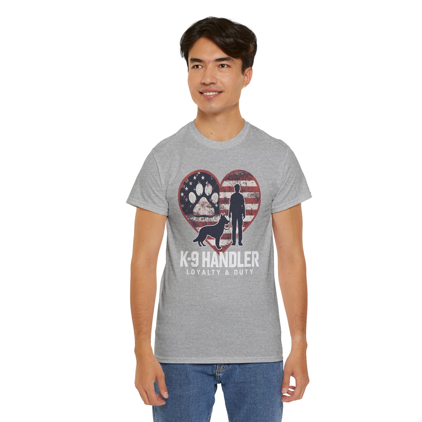 K-9 Handler Heart Tee | Loyalty & Duty T-Shirt | Dog Lover Gift, Police Support Shirt